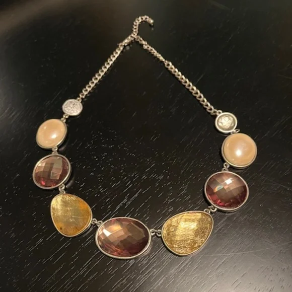 Faux Gemstone Choker Necklace - Picture 2 of 10